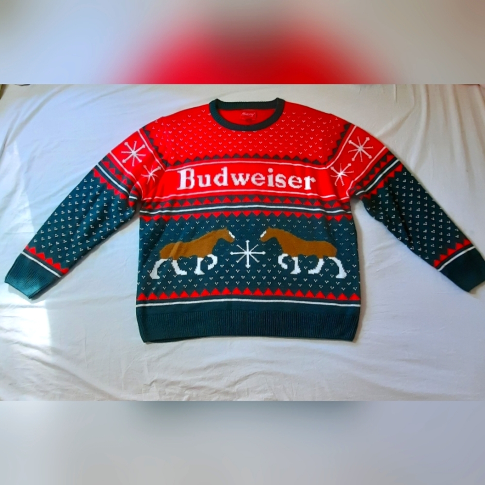 Budweiser Beer Christmas Sweater Men's Size 2XL